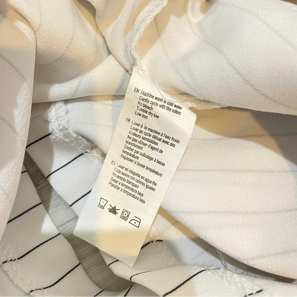 Revamped High Waisted Pinstriped Shorts Black & White Waist Tie Belt M - Picture 12 of 12